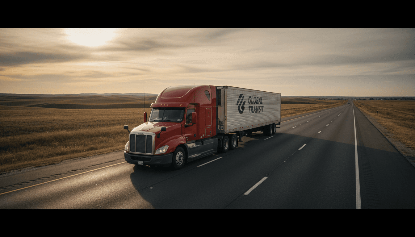 Camión de trasteos en ruta de transporte nacional