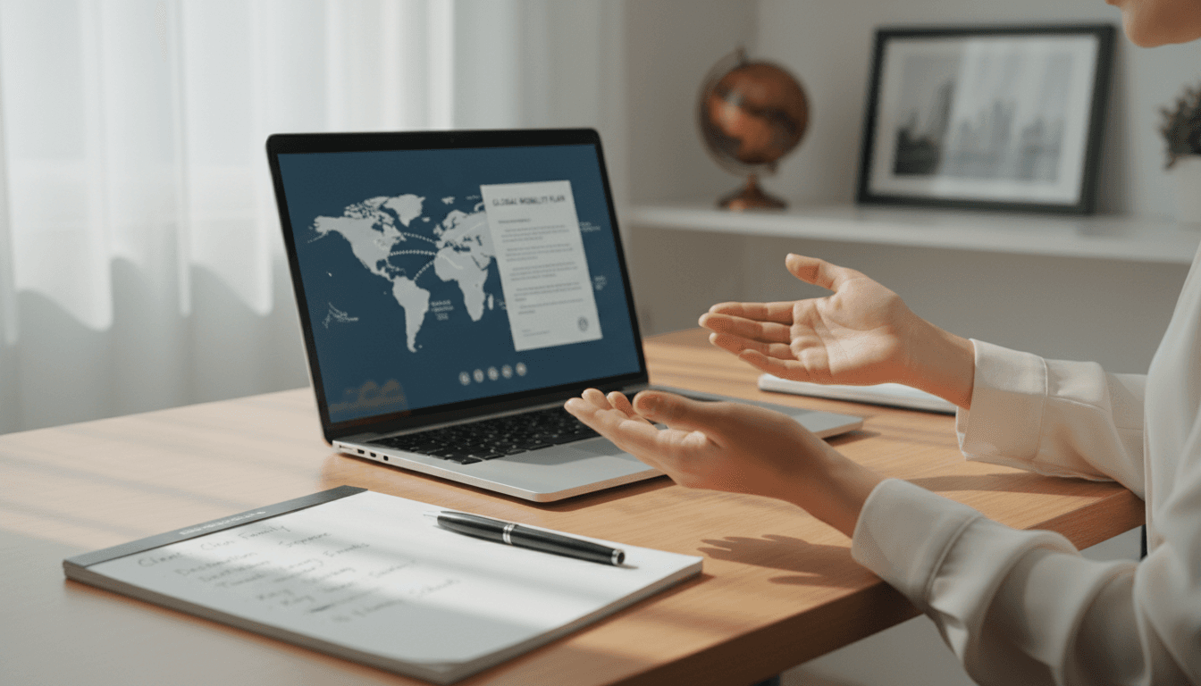 Consultor de mudanzas atendiendo cliente